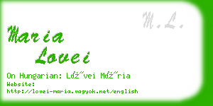 maria lovei business card